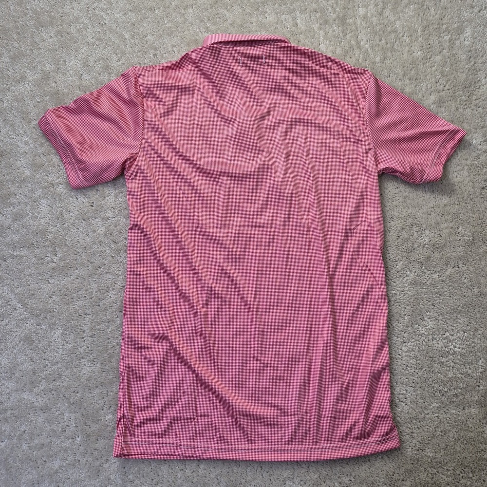 Collars And Co Dress Collar Polo Shirt Mens Small Pink Houndstooth Stretch Golf - Picture 7 of 8